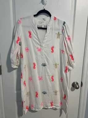 Mialeigh Elbow Sleeve Linen Dress 14